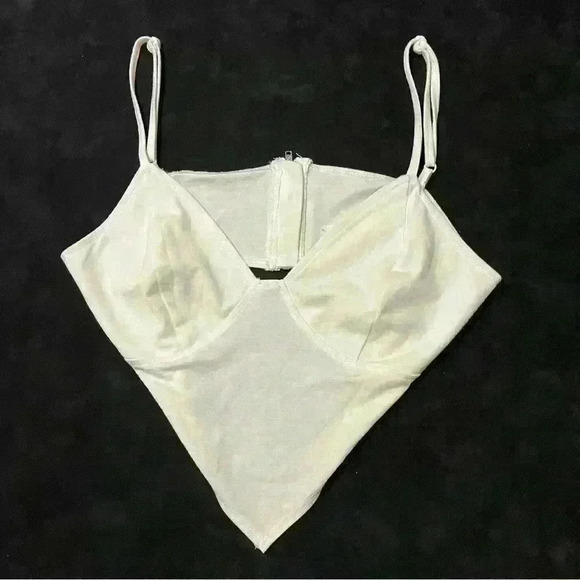 SHEIN White Cami Crop Bandana Summer Tank Top Size M - Picture 1 of 6